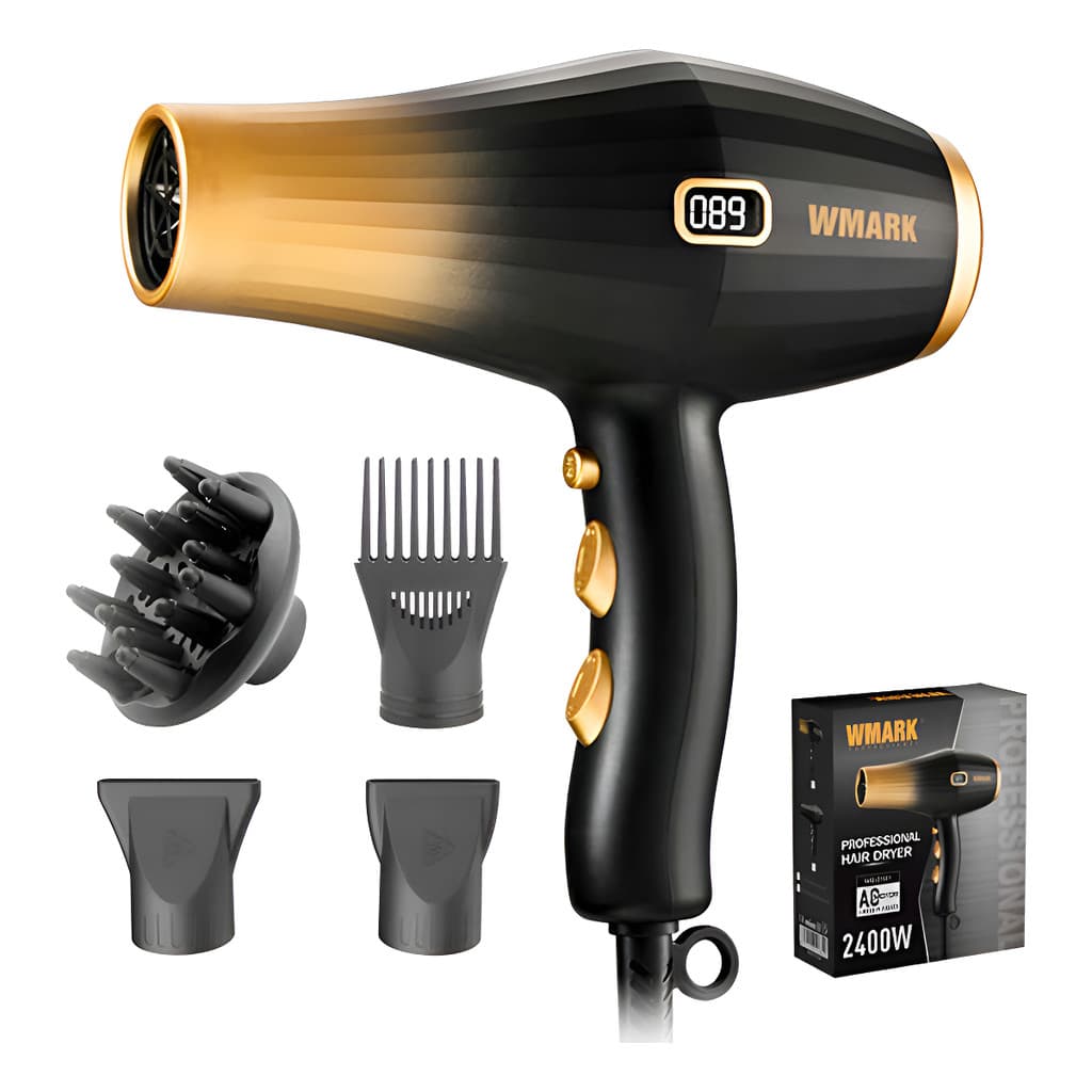 Secador De Cabelo Wmark Ng2101 Profissional Dourado Salon 220v