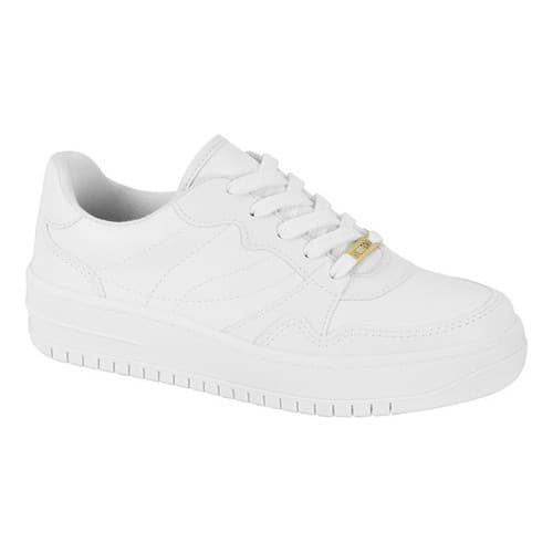 Tênis Vizzano Original Air Branco Feminino Plataforma Casual Liso Esportivo Oferta Confortável
