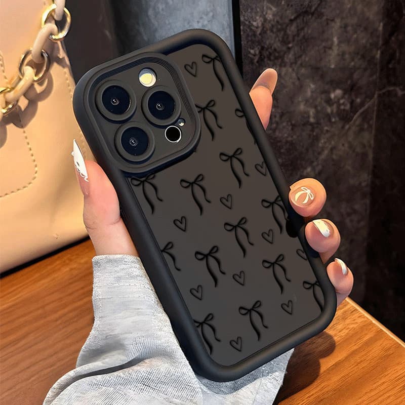 Capinha Capa Para Samsung A03 A04 A05 A12 A13 A15 A23 A32 A35 A50 A52 A71 A72 Silicone À Prova de Choque Laço preto