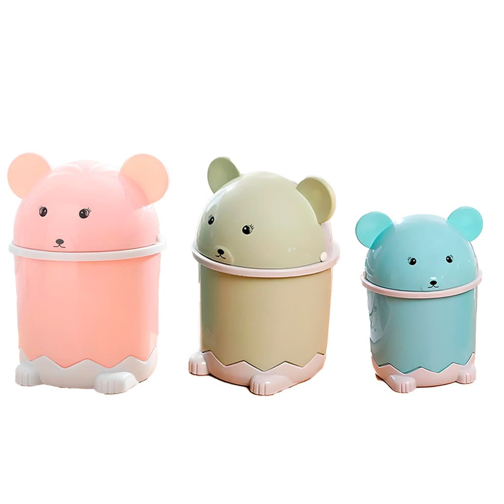 Kit 2 Lixeira Decorativa 2,3L Infantil Ideal Para Banheiro Bebê Mesa Maquiagem Skincare  Organização