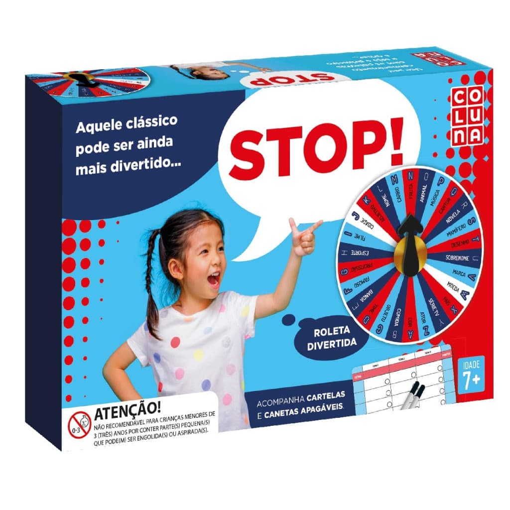 Jogo Stop Jogo de Tabuleiro stop - Jogo De Palavras Rápido, adedonha Ideal Para Famílias E Crianças logico