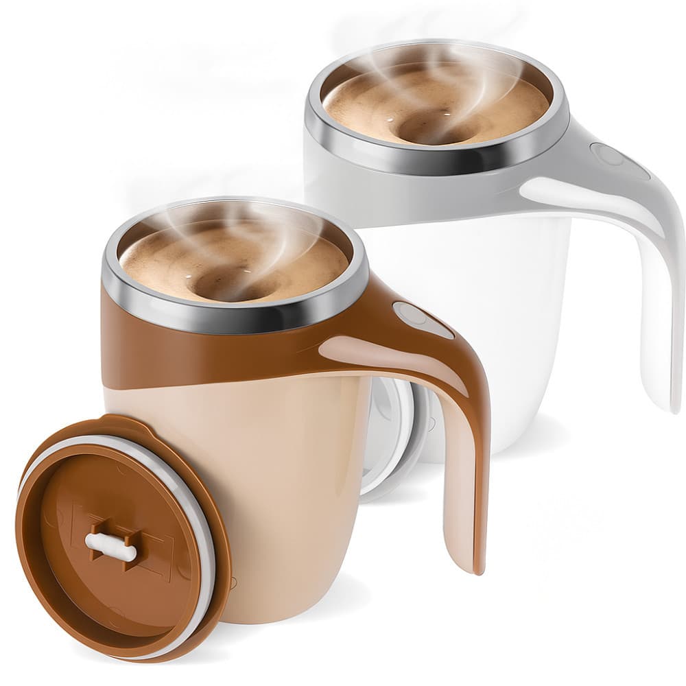 Caneca Térmica Copo Magnética Misturador De Bebidas Mixer Café Shake 380ml Suco Elétrica Recarregável