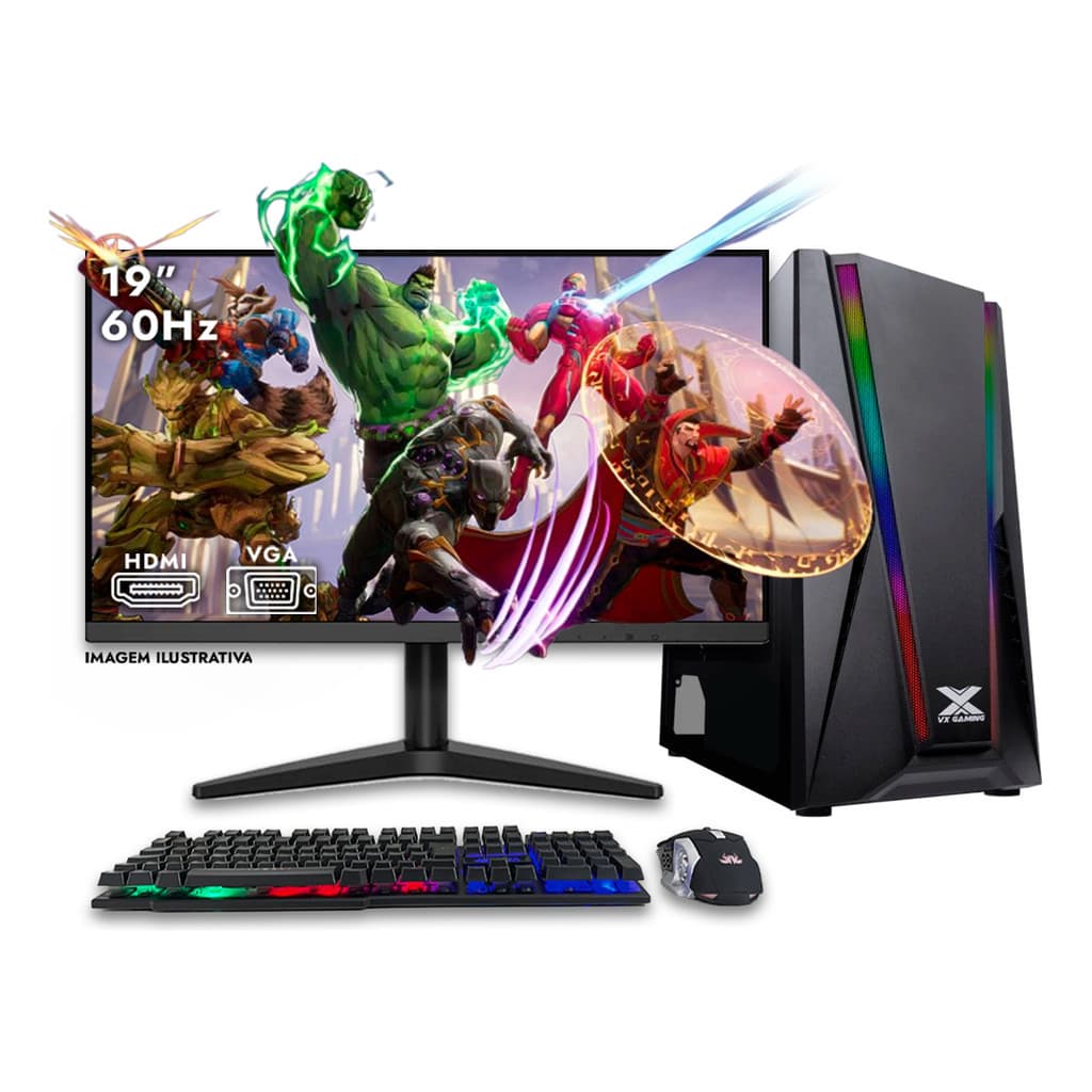 Pc Gamer Core I5, 8gb, 120gb + Kit Gamer E Monitor 19