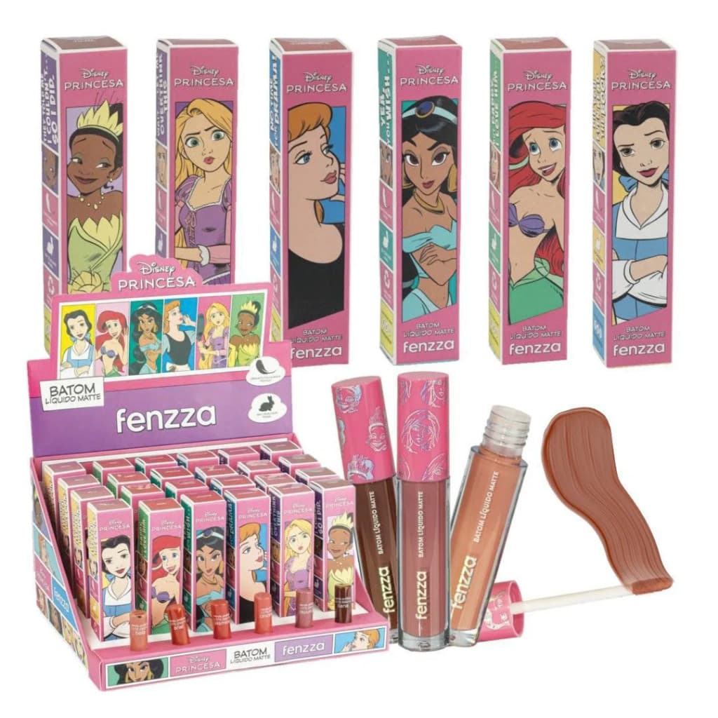 LANÇAMENTO Batom Líquido Matte Princesas by Fenzza - Mergulhe na Magia Com Essa Coleção
