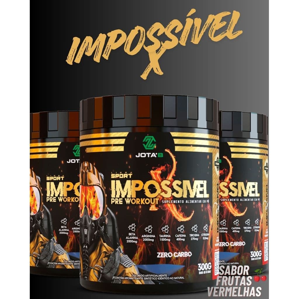 Pré treino - IMPOSSÍVEL X  | Frutas Vermelhas | 300g | Força e Resistência no seu treino