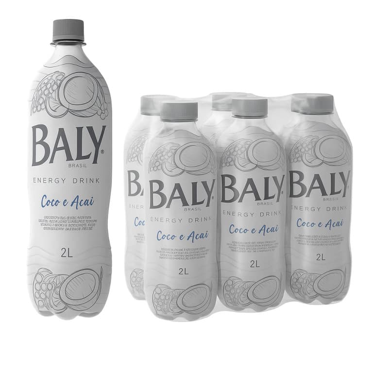 Energético Baly Coco Açaí 2L com 6 Unidades Original