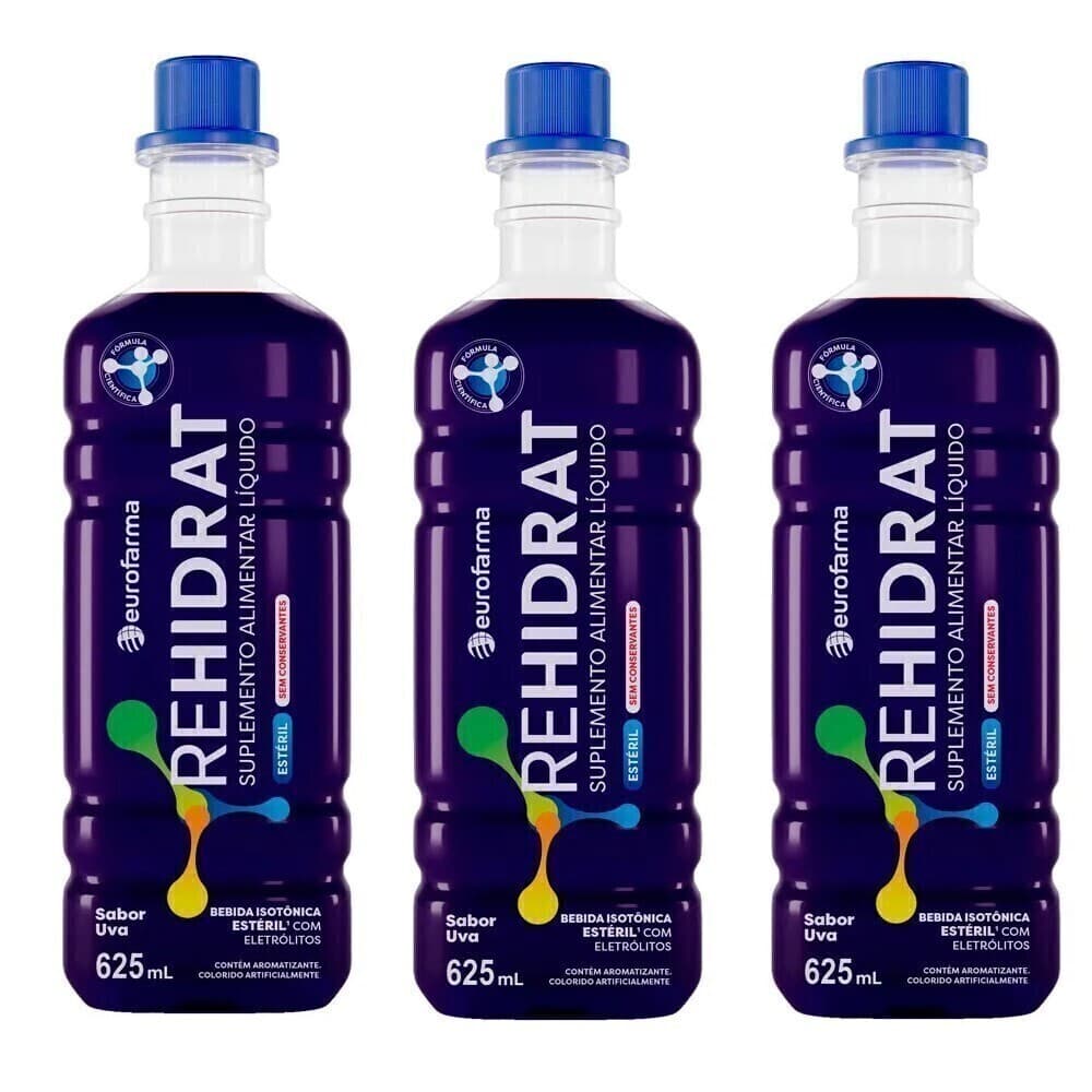 3un Isotônico Rehidrat Uva 625ml - Eurofarma (93054)