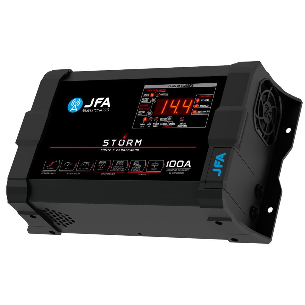 Fonte Jfa Storm 100a Bivolt Carregador Automotivo Preto