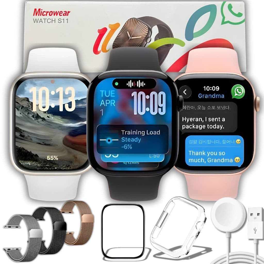 Relógio Smartwatch S11 Série 11 Tela AMOLED 2.02" HD GPS Monitor Saúde Esportivo 46mm