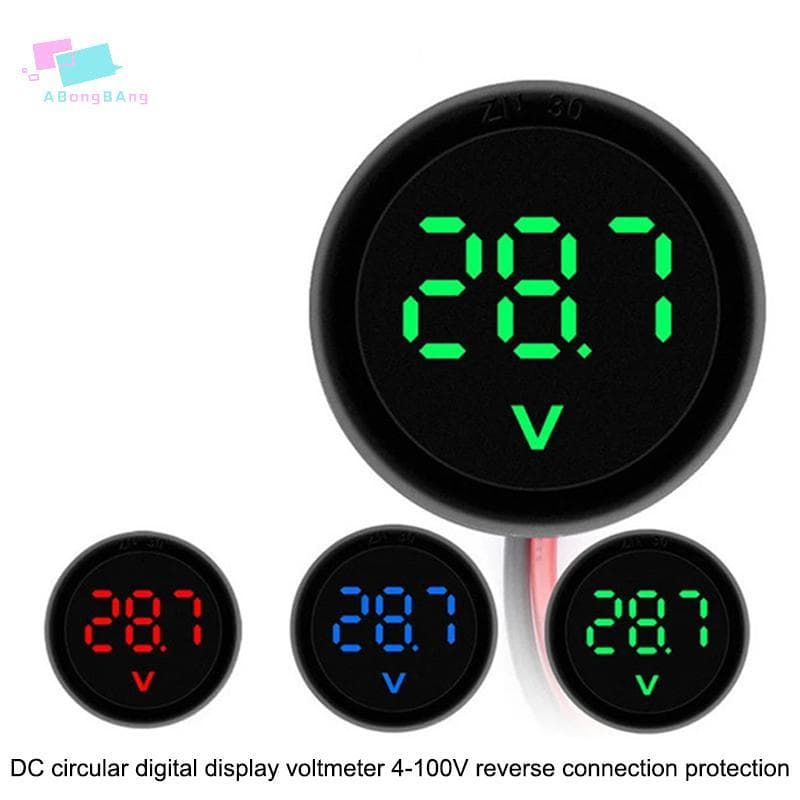 Abongbanghn Voltímetro À Prova D'água 4-100V LED Display Digital Medidor De Corrente De Tensão De Carro Detector De Volt