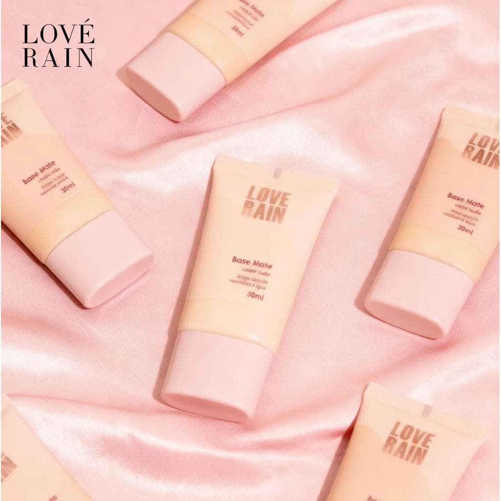LOVE RAIN Base Líquida base Matte Cobertura Natural Longa Duração À Prova d'Água Pele Oleosa 30ml