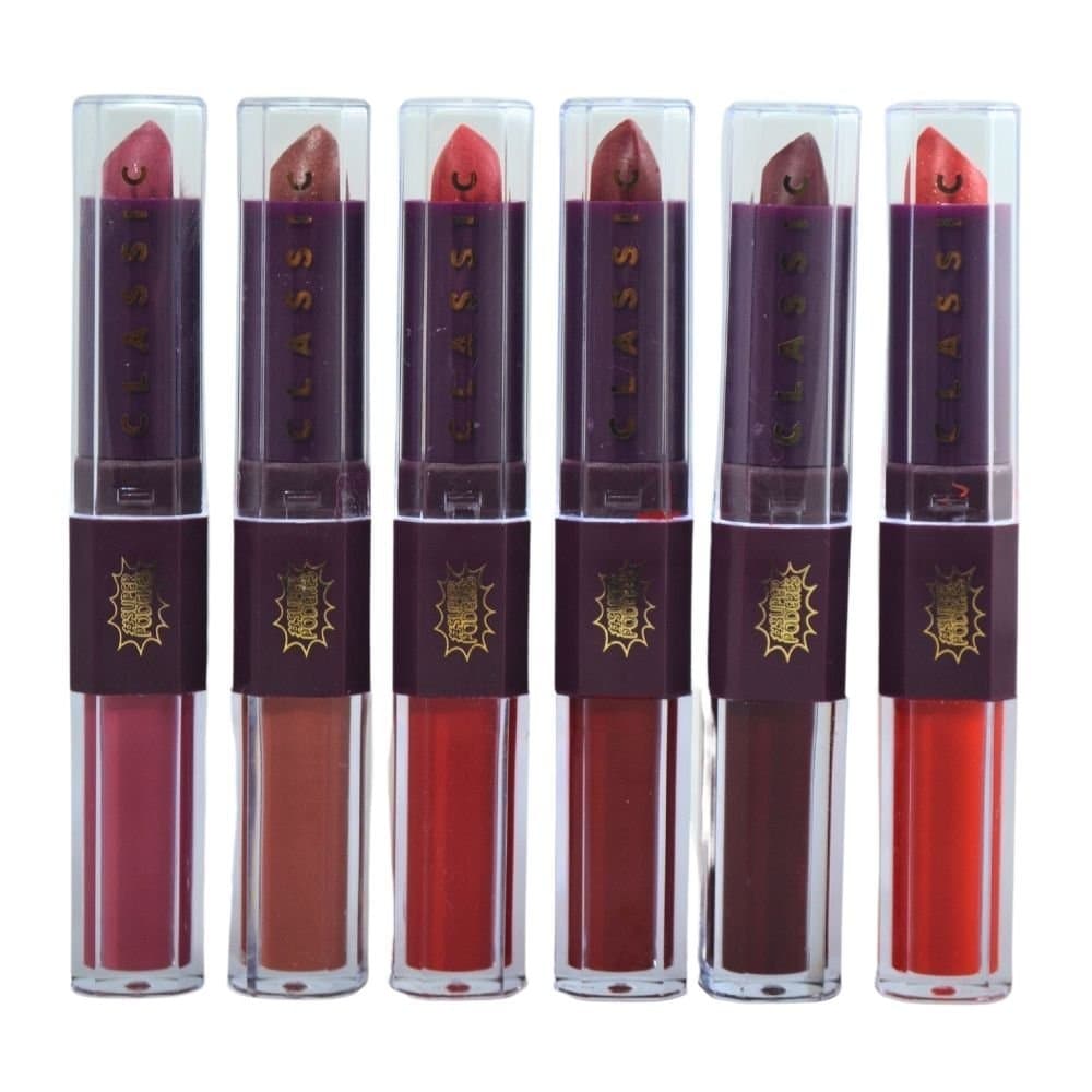 Kit 6 Batom Bastão e Batom Líquido Matte Classic Super Poderes SP713