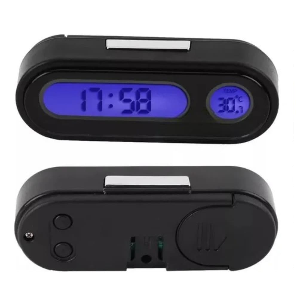 Relógio Digital Termómetro Com Suporte Automotivo