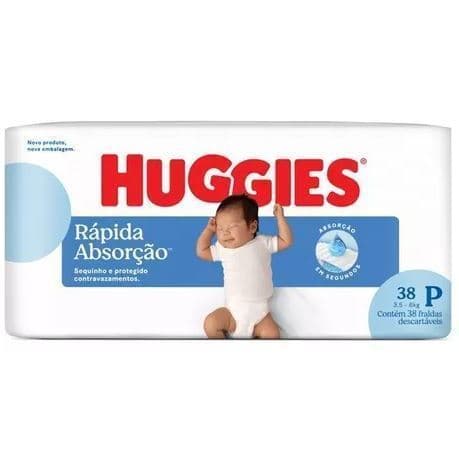 Fralda descartável Huggies Rápida Absorção Tamanho P 38 fraldas Carinho 2