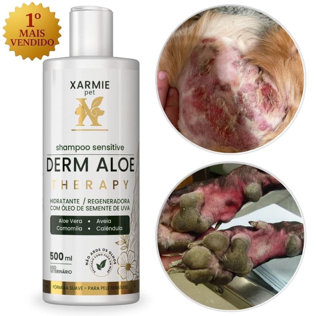 Solução Para Feridas Caninas Shampoo 500ml DERM ALOE