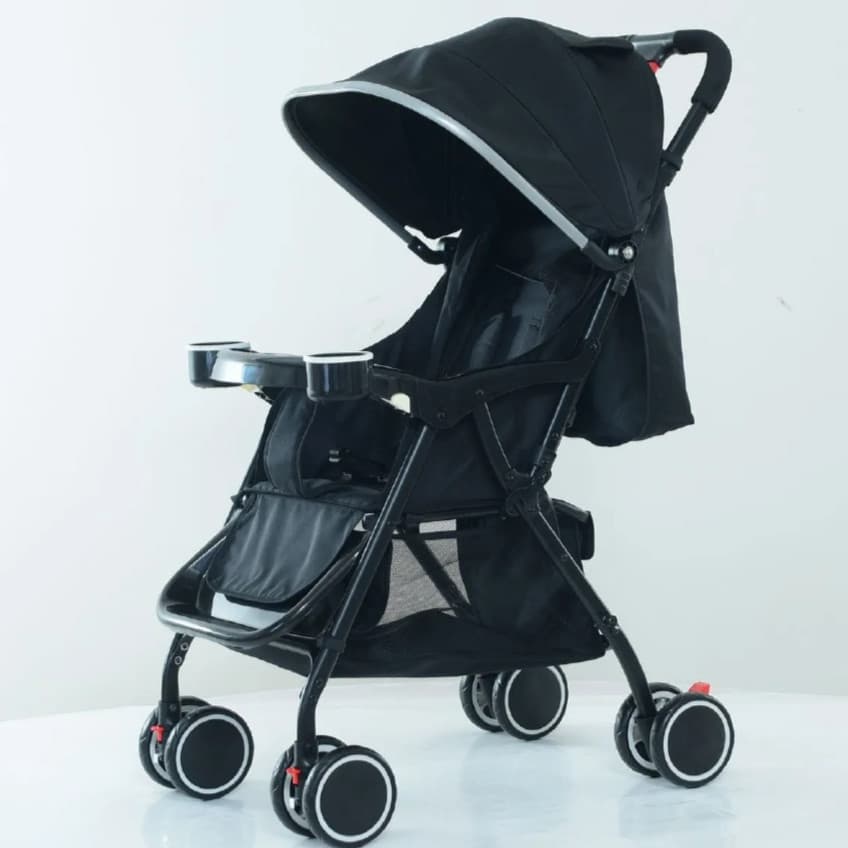 Carrinho Bebê Passeio 4 rodas conforto Compacto Dobrável Acolchoado Suporta 15kg