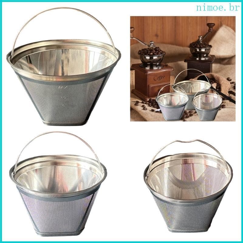 Filtro Café Aço Inoxidável Nim 304 Design Cone Malha Fina Acessórios Para Máquina Expresso Dur