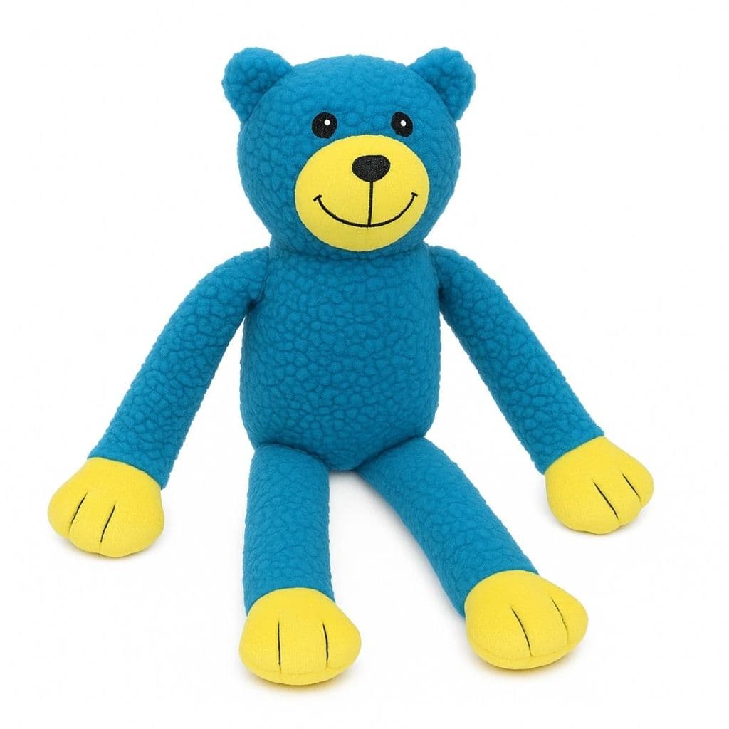Brinquedo de Pelúcia Urso Mordedor para Cachorro Pet com Apito Som Barulho Interativo Bordado