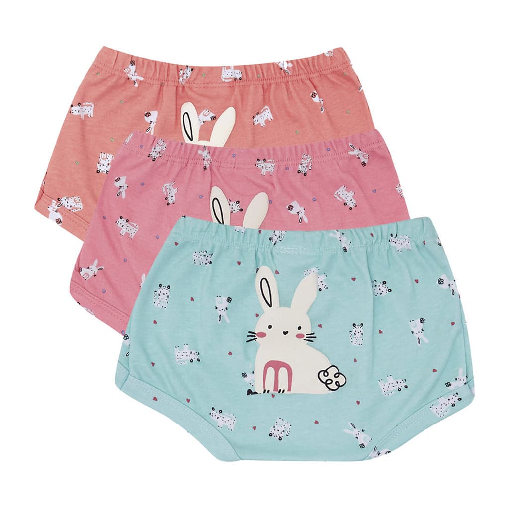 Short Cobre Fralda Bebê Menina em Suedine (Tamanho G) Coelhos - Kiko Baby