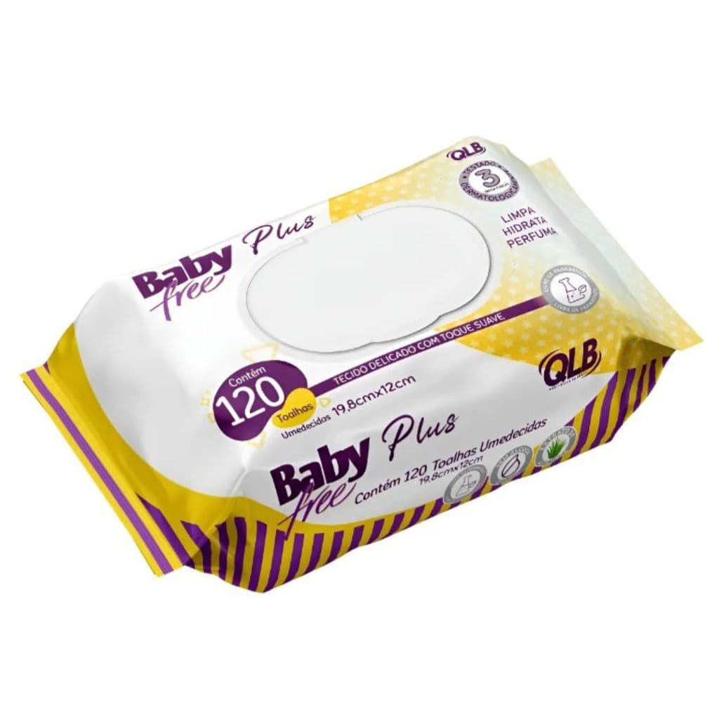 Toalhas Lenços Umedecidos Baby Free Plus 120 Unidades - QLB
