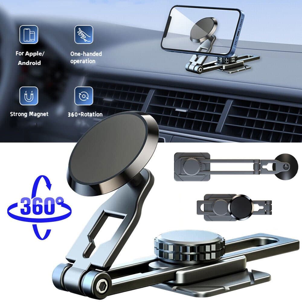 1PC Retrátil Forte Magnético Inteligente Tela De Levitação Suporte Do Telefone Carro Com Painel Metal Dobrável Rotativo