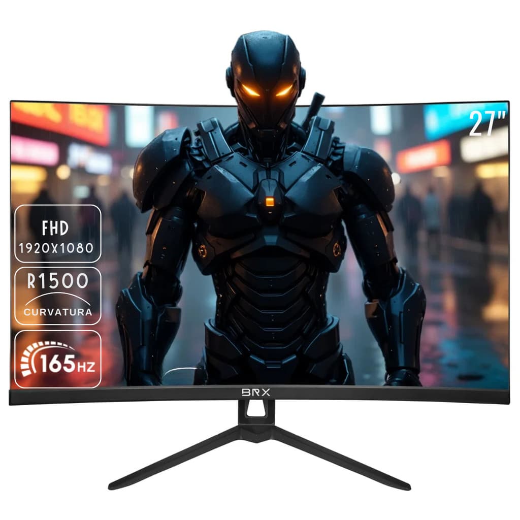 MONITOR GAMER LED 27 FULL HD BRX XTREME 5MS CURVO 165HZ PRETO