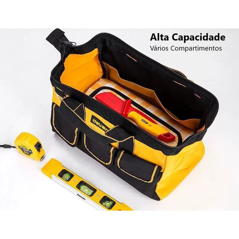 Bolsa Ferramentas 13" Impermeável Reforçada Multifuncional Reforma Eletricista Carpinteiro Mecânico Hobby Uso Geral ZEM