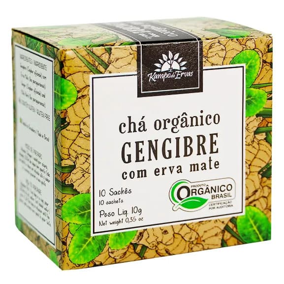 CHÁ ORGÂNICO DE GENGIBRE COM ERVA MATE - KAMPO DE ERVAS