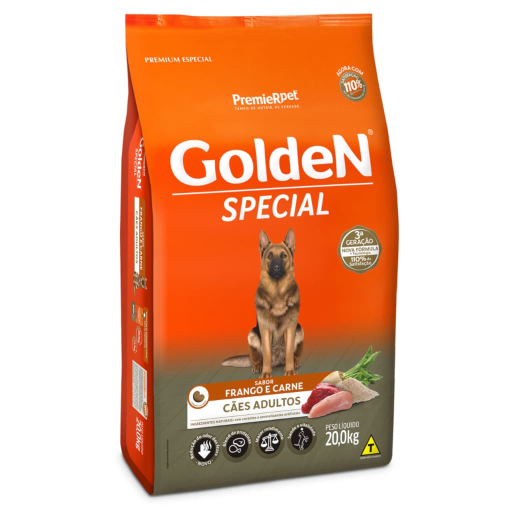 Ração GoldeN Special Cães Adultos Frango e Carne 20,0kg