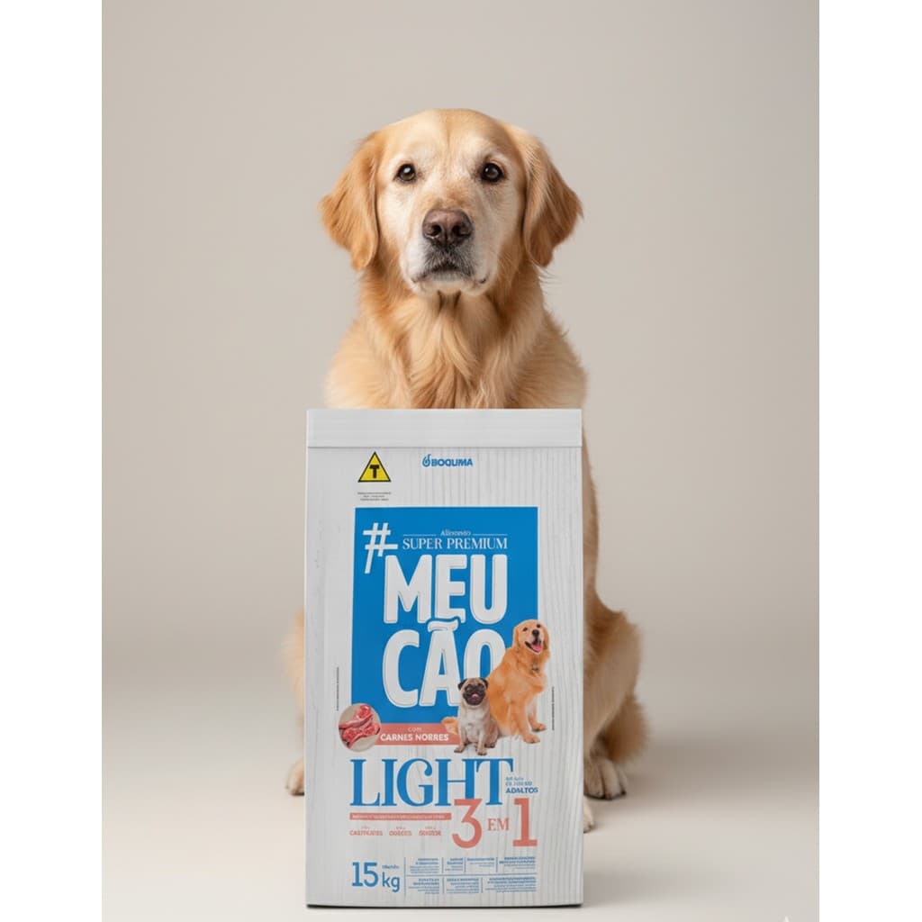 Ração Cachorro Light Idoso Meu Cão Super Premium Carne 15kg Obeso Gordo Castrado Cálcio