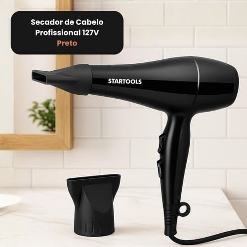 Secador Cabelo Profissional Potente 1800w Alta Performance Design Moderno Preto
