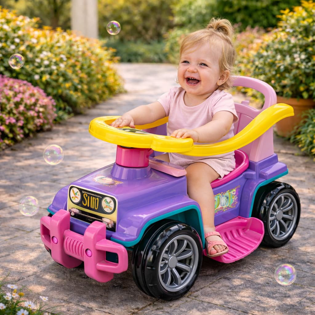 Carrinho de Passeio para Bebê Menina com Empurrador Ajustável Seguro e Confortável para Passeios