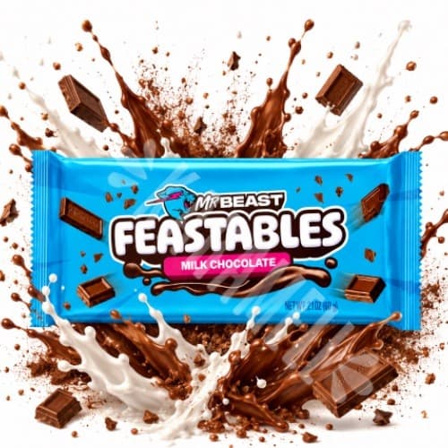 Chocolate Mr Beast Youtuber mais famoso do mundo | Feastables Milk Original Chocolate 60g - Importado EUA