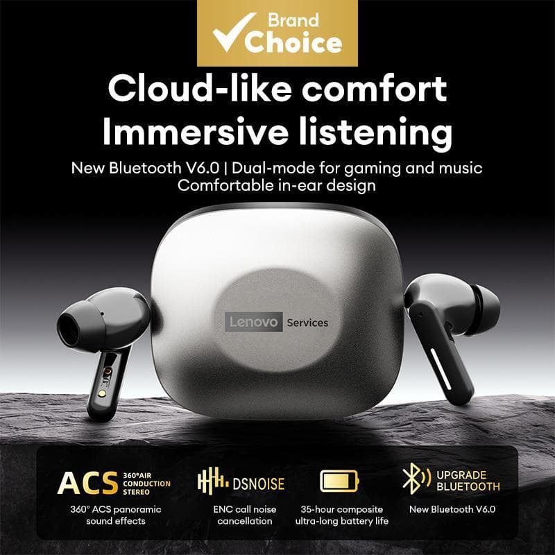  Fone de Ouvido Bluetooth Lenovo LE209 com Cancelamento de Ruído, Som Hi-Fi e Bateria de Longa Duração para Celulares