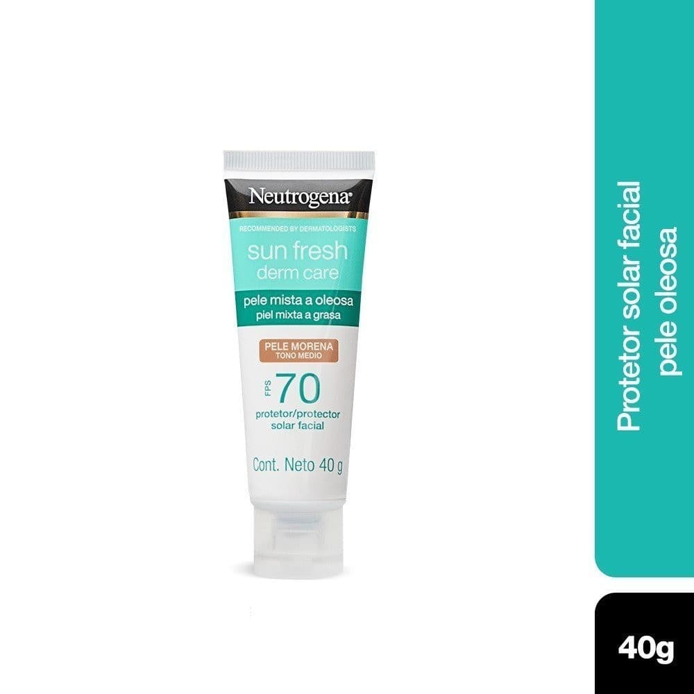 Protetor Solar Facial Neutrogena Sun Fresh Derm Care Pele Morena Fps 70 40g
