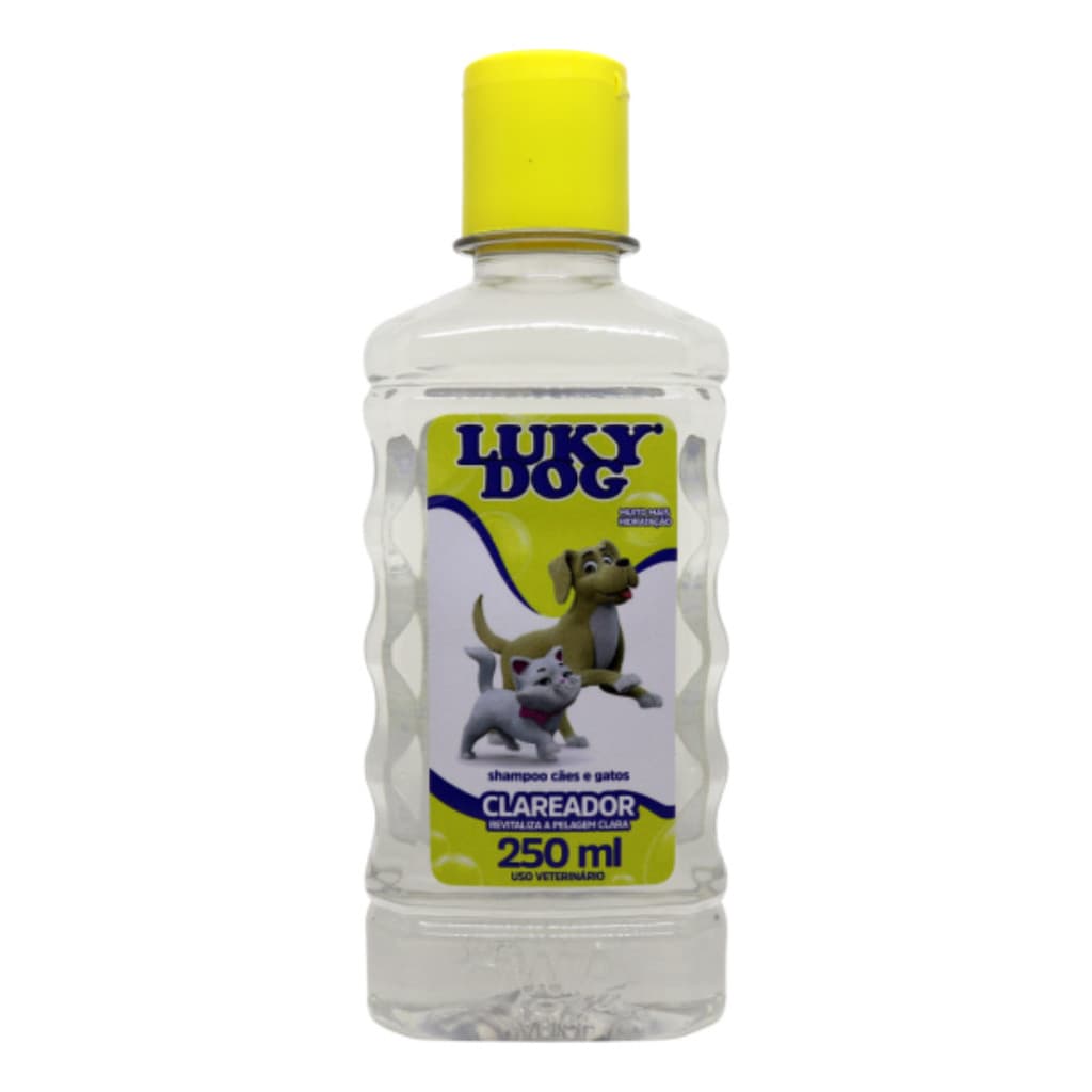 Shampoo Clareador Pet Lucky Dog 250ml Para Cães E Gatos Pelagem Clara