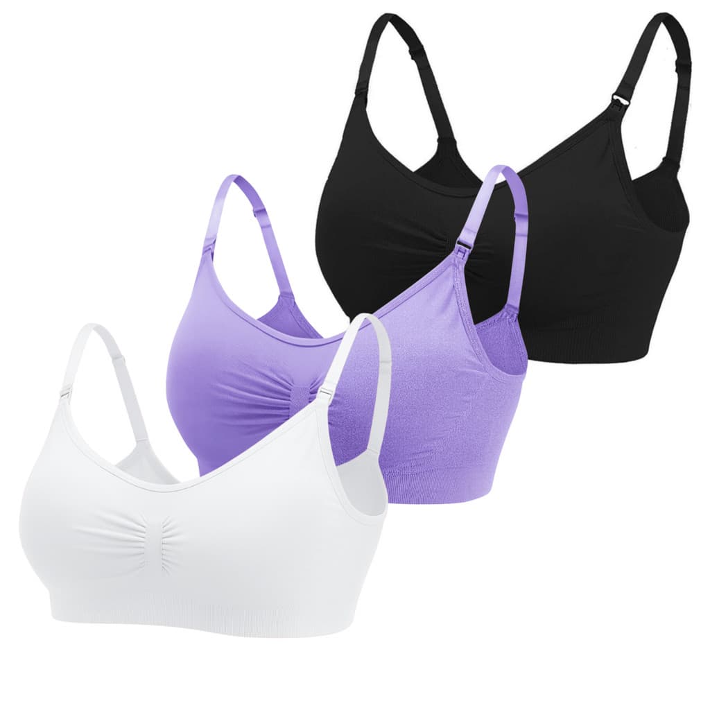 Kit 3 Tops Sutiã com Bojo, Alça e Fecho Ajustável - Feminino Confortável Academia Fitness e Dia a Dia P ao GG