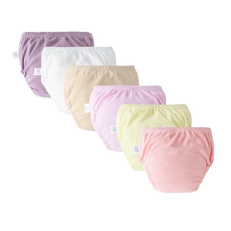 6 Peças de Calças de Treinamento Laváveis para Bebês, Roupa Íntima Infantil para Meninas e Meninos, Fraldas de Pano Reut