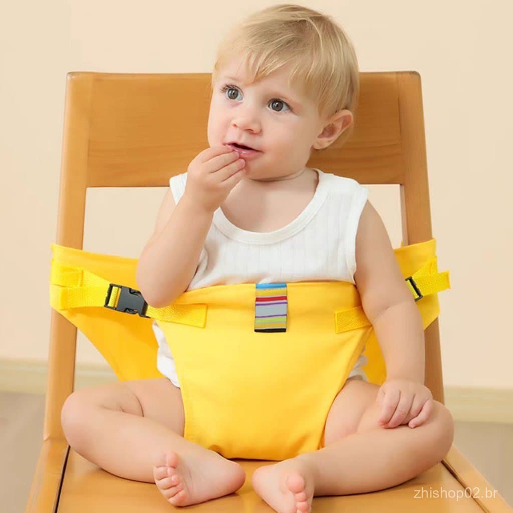 Cadeira de Bebê Portátil e Dobrável para Crianças com Assento Lavável e Cinto de Segurança