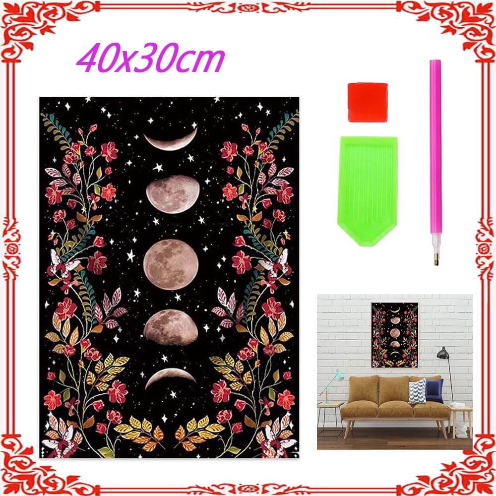 Pintura com diamantes DIY de 40 x 30 cm   Conjunto de pintura com diamantes 5D