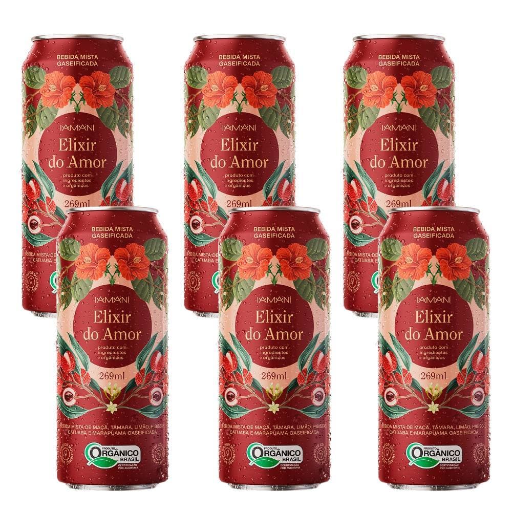Kit Chá Gelado Gaseifi Elixir do Amor Orgânico Iamaní 269ml Lata