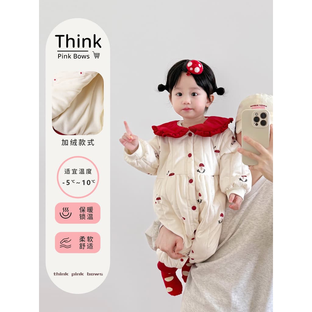 Bebê roupas de inverno Super bonito forro de lã roupas de algodão moda roupas de bebê doce macacão bebê menina inverno q