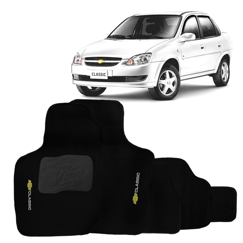 Jogo Tapete Chevrolet Classic: Tapete Automotivo em Carpete para Modelos de 2003 a 2016"