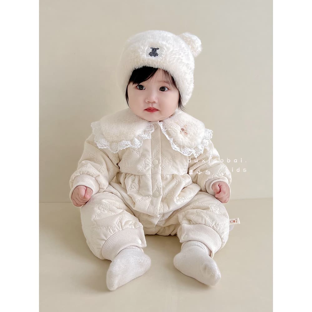 Roupas de bebê roupas de inverno macacão acolchoado bebê menina Super fofo lã-velo-velo @-