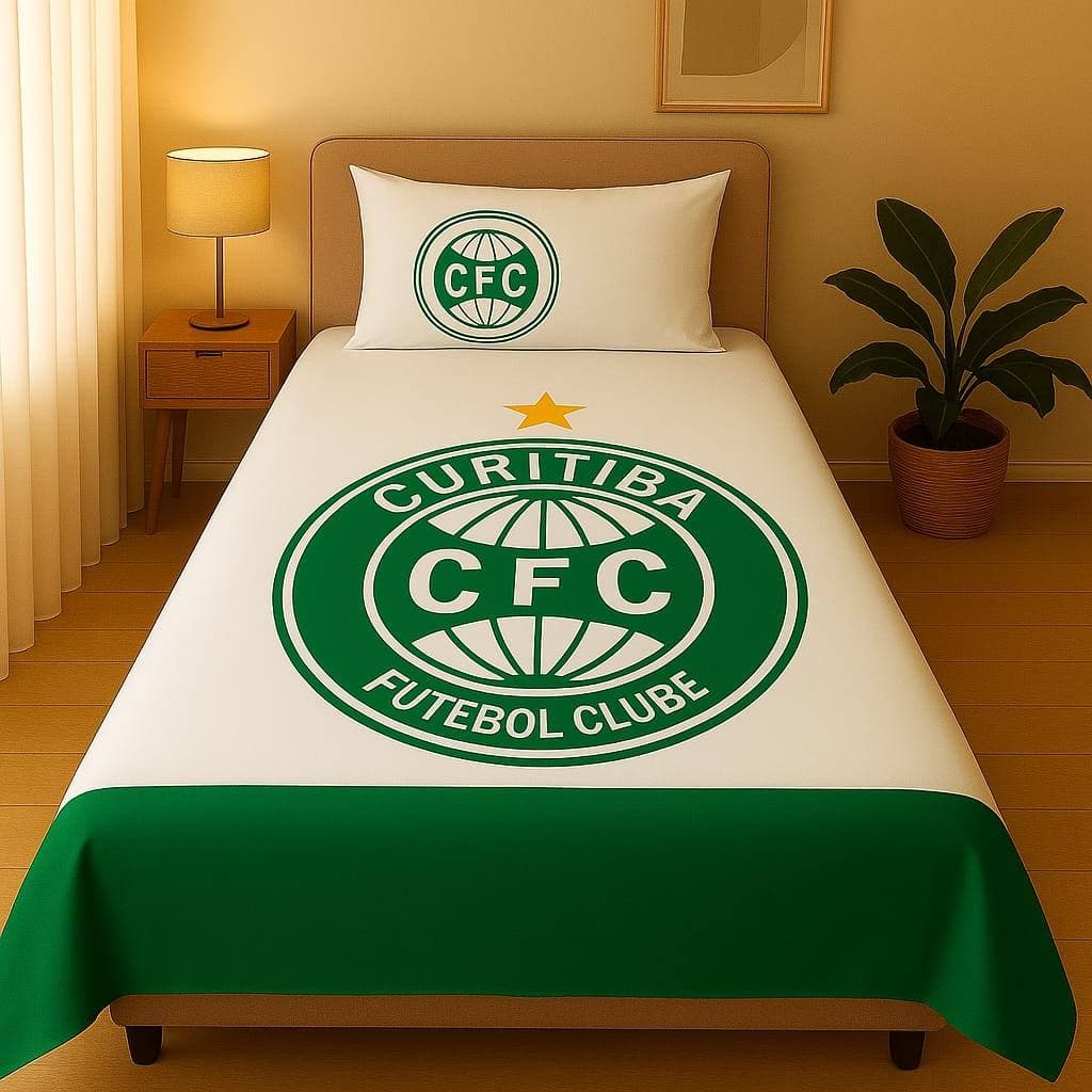 Lençol de Cama  Casal e Solteiro Jogo de lençol do Coritiba  Lençol de Time com Fronhas, Envio Imediato!!!