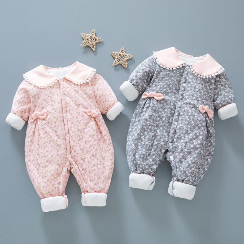 Roupas de bebê acolchoadas roupas de outono bebê recém-nascido menina macacão de algodão fino primavera outono princesa 