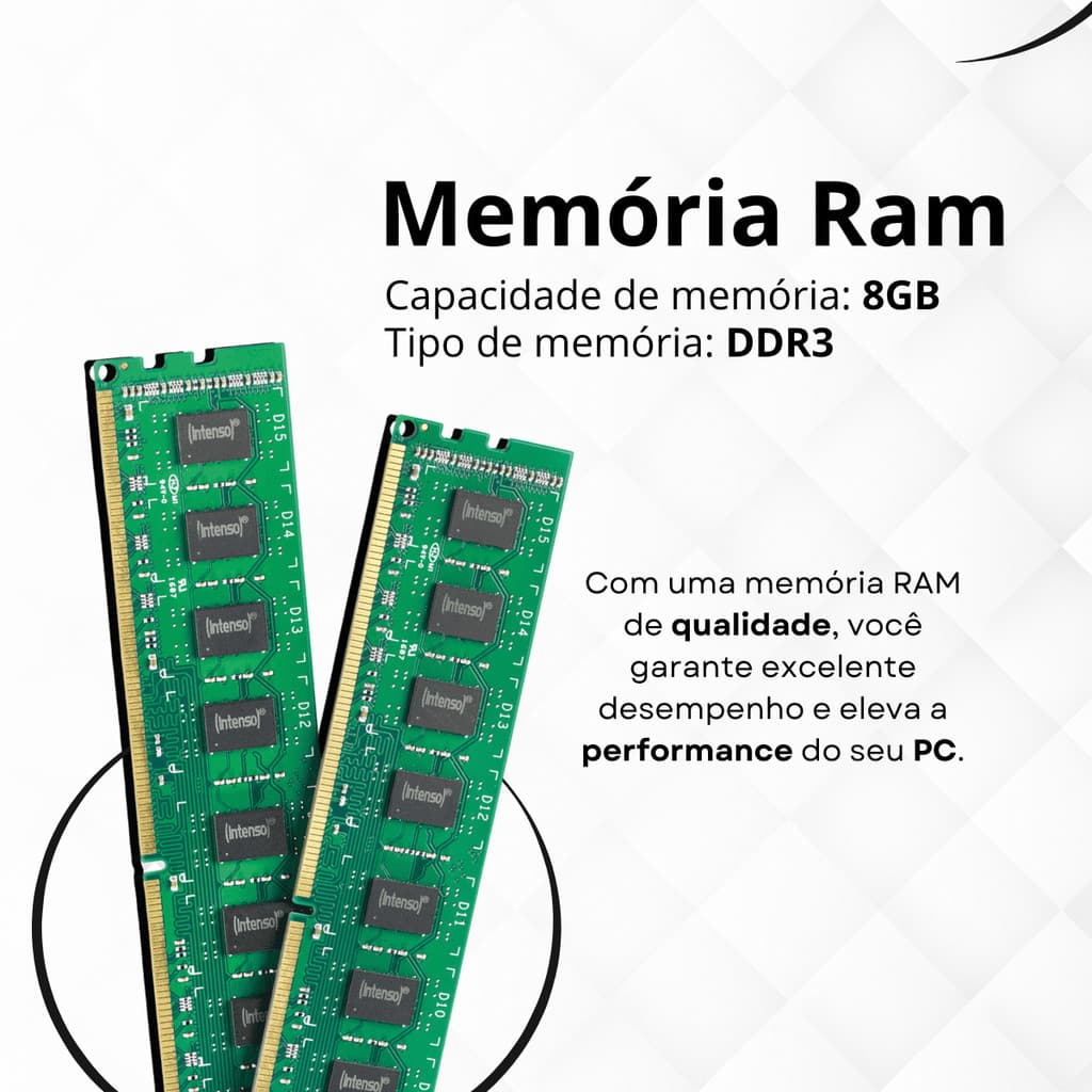 Computador CPU Intel Core i5 8GB DDR3 SSD 240GB Wifi Fonte 230w Bivolt Windows 11 Trial