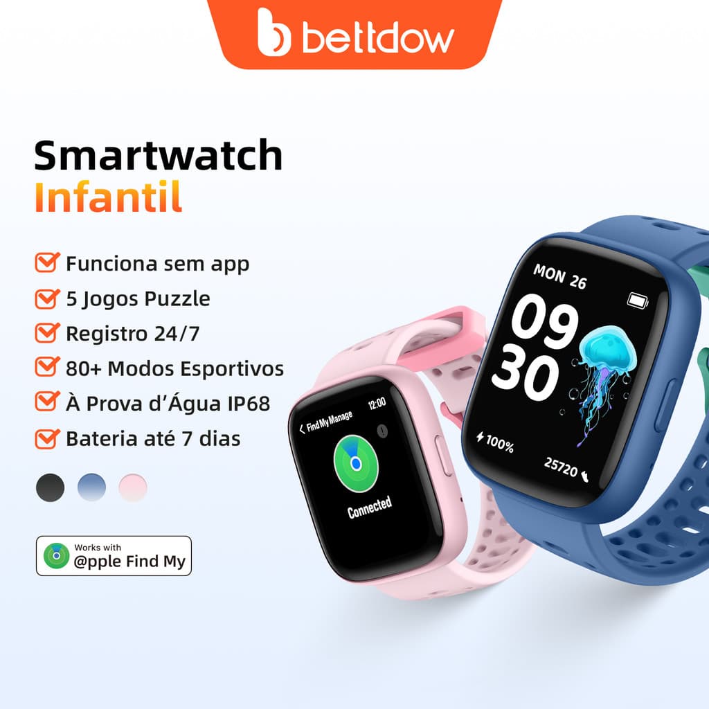BETTDOW GC01 Relógio Infantil De 1.83 Polegadas Muitofit Smartwatch Inteligente Com iOS Encontre Minha Função De Pesquis