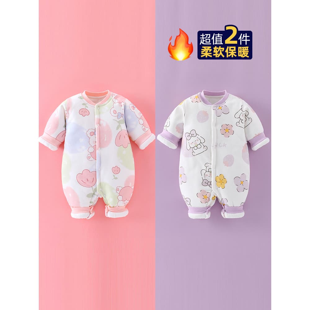 Bebê roupas de inverno mais macacão de algodão roupas da menina do bebê inverno roupas de algodão recém-nascido quente m