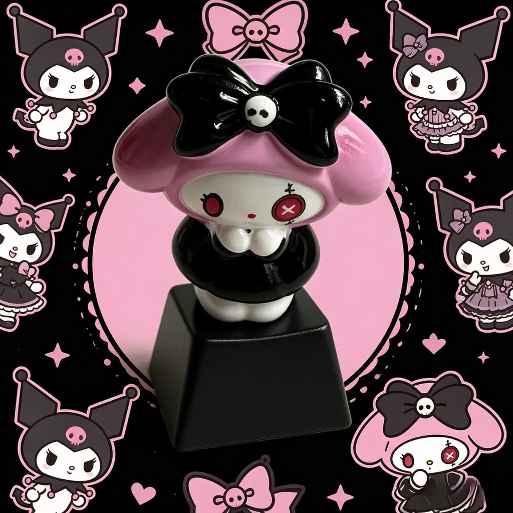 Bonito Preto E Rosa Kurumi Melodia Anime Keycaps Teclado Mecânico Acessório Kawaii ESC Substituição Keycap Presente Pers